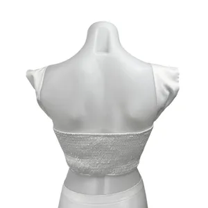 Superdown Women's White Satin Sleeveless Cami Camisole Corset Crop Tank Top S thumbnail 2