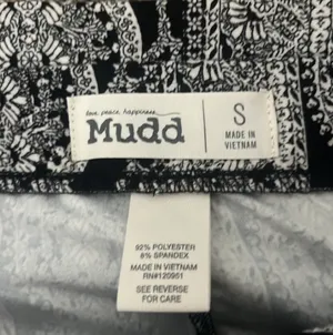 Mudd Black And White Print Pants With A Bow, Size Small thumbnail 3