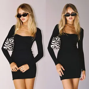 Princess Polly Nolan Long Sleeve Mini Dress Black Womens US 8 New NWT thumbnail 3