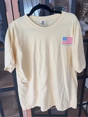 Seaside Comfort Colors USA American flag tee 30A florida butter short sleeve thumbnail 2