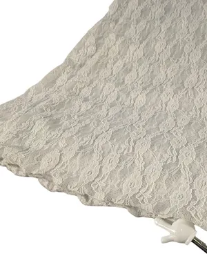 Jessica Simpson White Lace Maxi Dress Sheer Slip Lined Bridal Coquette M Summer thumbnail 9