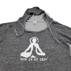 Dog Is Good Sweatshirt Size XL Women's Yoga Graphic Print Hoodie Gray With Flaw thumbnail 4