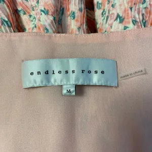 Endless Rose Floral‎ Textured Bow Tie Mini Dress Size M Pink Party thumbnail 2