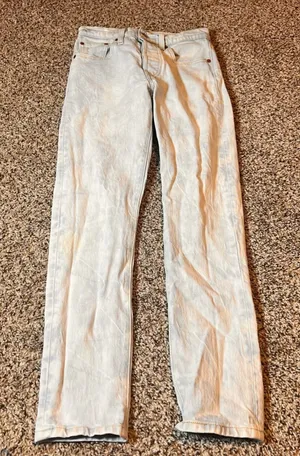 Levi's Premium 501S Jeans Bleach Wash‎ Denim Button Fly Womens Size 24 thumbnail 1