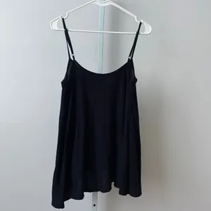 AllSaints Cotton Relaxed Slouchy Minimalist Strappy Cami Vest 4 Black thumbnail 6