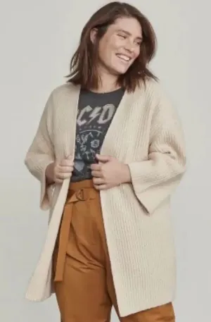 Elizabeth and James Knit Open Front Cream Cardigan Women’s Small thumbnail 1