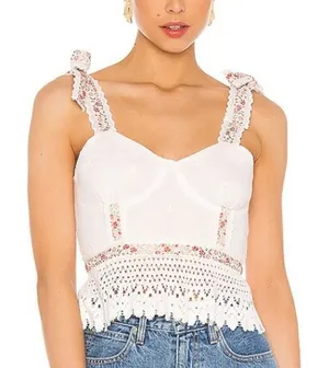NWT Tularosa Amara Top in White Multi Sz. S thumbnail 1