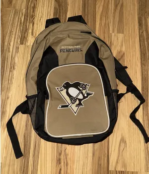 Pittsburgh Penguins back‎ pack Book Bag carry bag backpack NHL EUC thumbnail 1