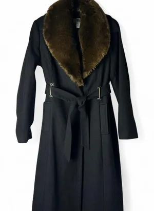Worthington black wool trench coat thumbnail 1