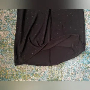 NWT vintage 90s Y2K black ombré glitter strappy midi dress, size medium thumbnail 3