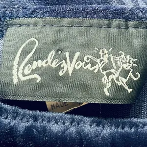Rendezvous Vintage 90s Blue Velvet Goth Witchy Whimsygoth Moody Floral Top thumbnail 3