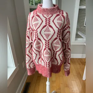 POL White Burgundy Mockneck Sweater Size Large thumbnail 10