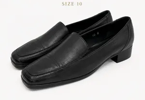 Rangoni Italy Black Leather Block Heel Loafers Womens 10.5 thumbnail 1