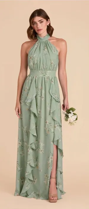 BIRDY GREY Joyce Floral Halter Maxi Dress thumbnail 1