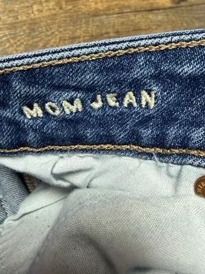 American Eagle Mom Jeans High Rise Stretch Womens 8 Medium Wash Blue thumbnail 8