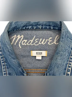 Madewell Medium Blue Denim Jean Jacket 100% Cotton Classic Trucker thumbnail 4