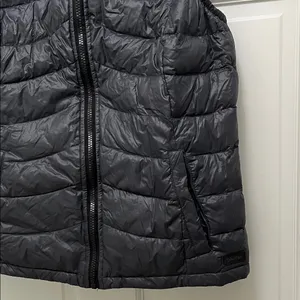 Calvin Klein Black and Gray Duck Down Filled Full Zip Puffer Vest - Size Large thumbnail 6
