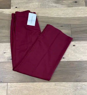 Youzimeiyi Pants Size L Maroon High Waist Wide Leg Stretch Trouser Dressy NWT thumbnail 1
