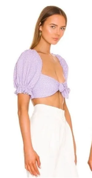 For Love & Lemons Puff Sleeve Crop Top thumbnail 1
