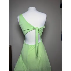 Lucy in the Sky Off the Shoulder Tie Back Maxi Dress in Match Green Size Medium thumbnail 2