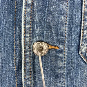 Lauren Ralph Lauren Denim Trucker Jacket Medium Wash Concho Buttons Blue Large thumbnail 5