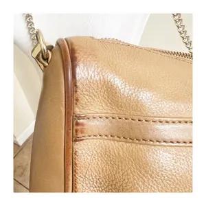 Rebecca Minkoff Crossbody Bag Womens Tan Leather Gold Chain Strap Shoulder Chic thumbnail 5