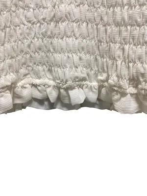 Abercrombie & Fitch Smocked Bodice Sheer Flutter Sleeve Blouse White Size XS thumbnail 8