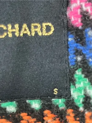 AMANDA UPRICHARD Tweed Multicolored Button Lined Patches Blazer Size Small Chic thumbnail 4