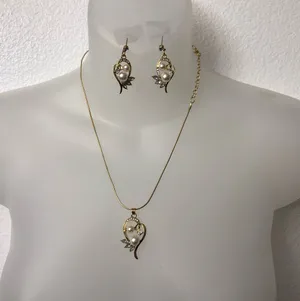 Jewelry set, necklace and earrings. thumbnail 1