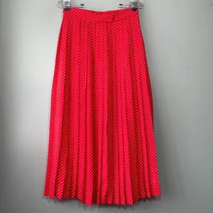 Vintage Skirt Size 6 Red White Polka Dot Accordian Pleat Pin Up Rockabilly Retro thumbnail 6