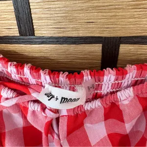 Day + Moon Pink‎ And Red Plaid Romper Size Large Pink thumbnail 11