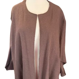Marla Wynne Brown Wool Blend Knit Poncho Sweater Cardigan Size M-L thumbnail 4