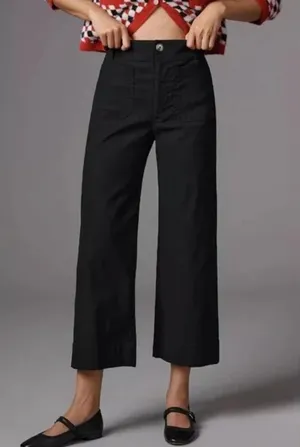 Anthropologie Maeve the Colette Magic Fabric Crop Wide-Leg Pants thumbnail 1