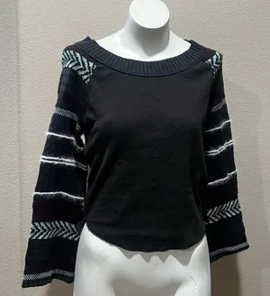 Free people gray pullover sweater thumbnail 1