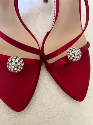ANTONIO MELANI Red Crystal-Embellished Slingback Heel thumbnail 4