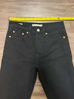 Levi’s Premium Wedgie Straight Ankle Jeans 25 Fits 26x27 Black Sprout $108 thumbnail 7