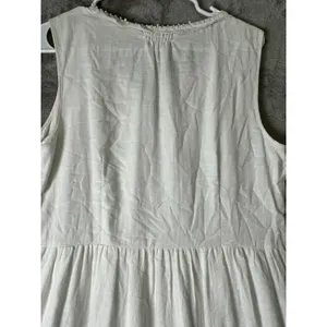 Talbots Pintucked Tiered Hem Cotton Gauze Embroidered Lace Maxi Dress Size 8 New thumbnail 4