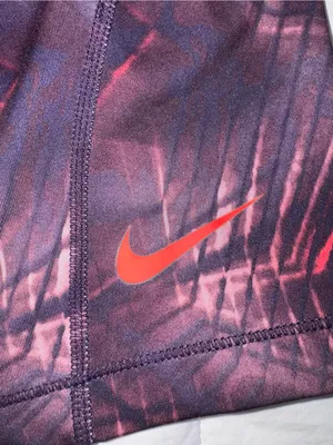 Nike Women's Pink Waistband Purple Graphic Bike Shorts thumbnail 3