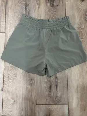 Soho Olive Drawstring Athletic Shorts thumbnail 2