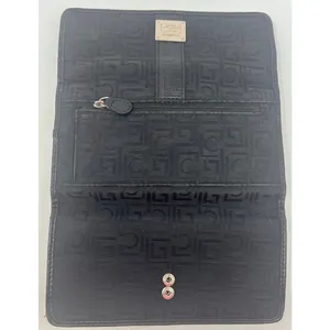 Liz Claiborne Women's‎ Black Tri Fold Wallet Monogram Fabric Pattern thumbnail 3