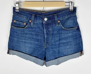 Levi's 501 Denim Jean Shorts Cuffed Button FlySize 25 thumbnail 1
