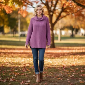 Free People Purple Soft Knit Oversized Pullover Sweater, S thumbnail 6