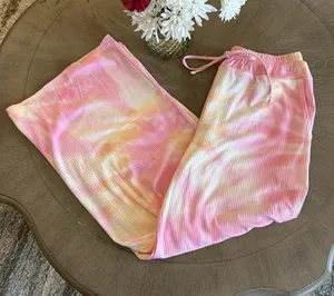 Beach Break Pink Tie Dye Wide Leg Pants Medium thumbnail 1