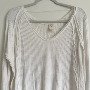 Free People We The Free Thermal Long Sleeve Top Size Small white Cochineal Knit thumbnail 1