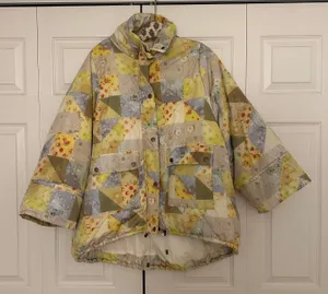 Urban Outfitters Kit Patchwork Printed Nylon Puffer Jacket thumbnail 1