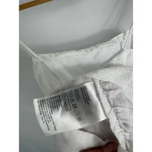 H&M White Tie Sleeve 100% Linen Crop Tank Size Medium thumbnail 3