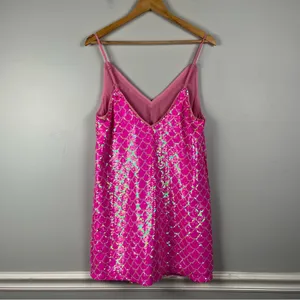 buddy love pink sequin Party cocktail dress size medium thumbnail 5