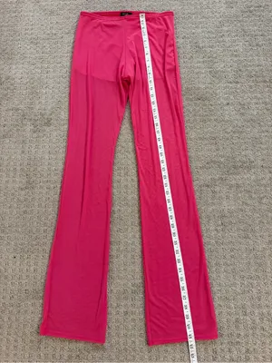 Nasty Gal Pink Mesh Flared Boot Leg Pants NWT Nordstrom Size S Festival thumbnail 8