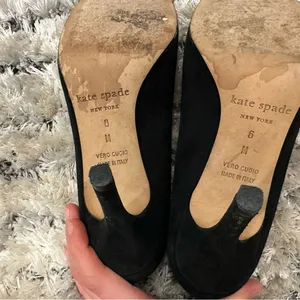 Kate Spade New York Suede Round Toe Pumps in Black thumbnail 12