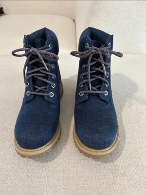 Timberland® Premium 6-Inch Lace-Up Boot, Dark Blue Canvas, Size 7, NWT thumbnail 3